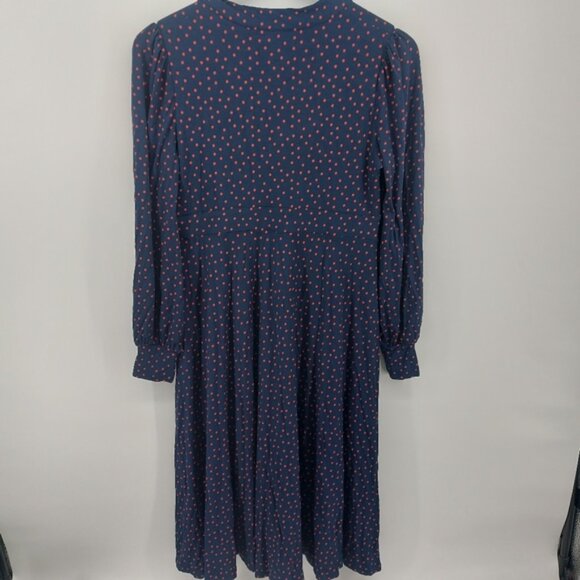 Boden Navy Blue Jersey Polka Dot Size 8 Petite - Picture 8 of 8